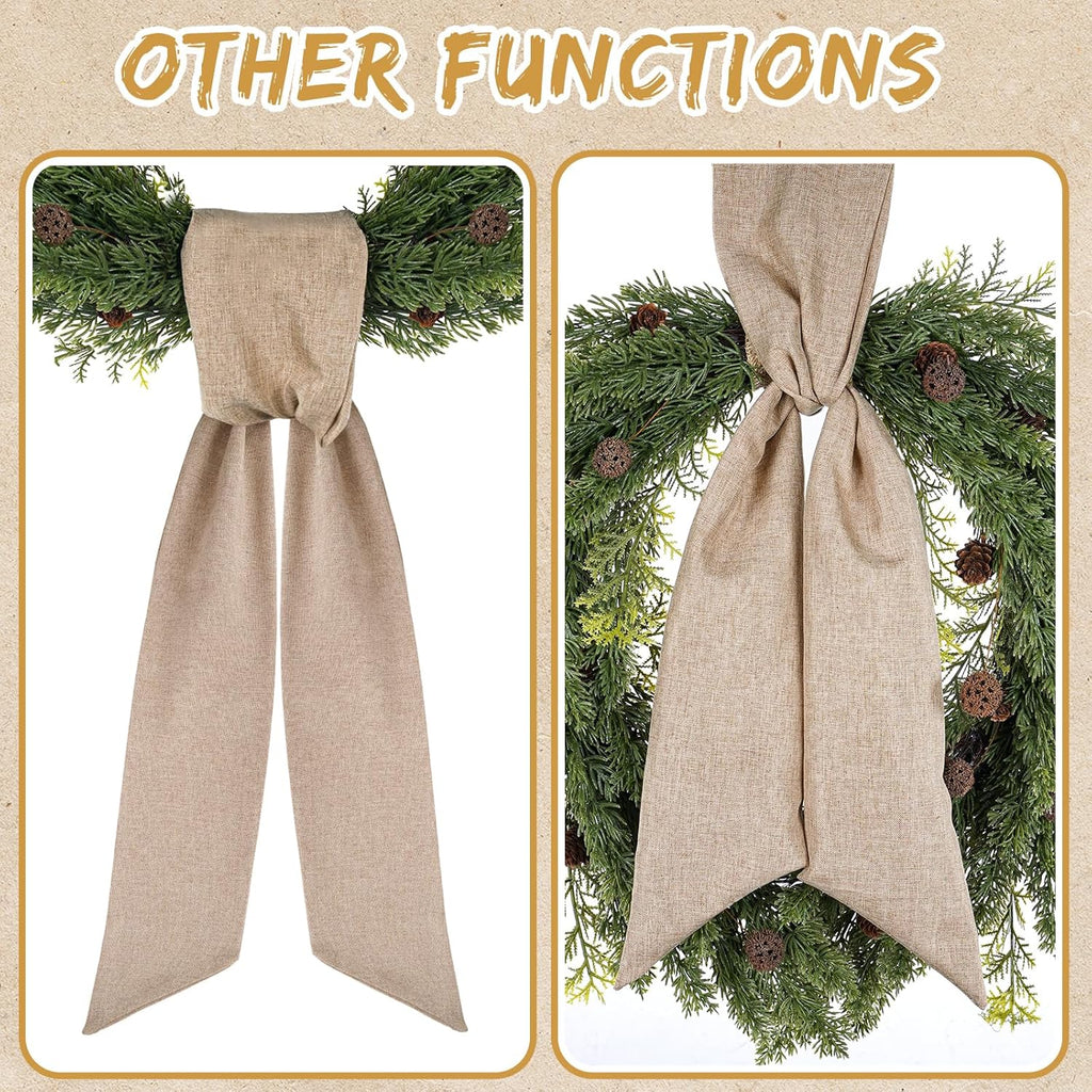 Rustic Wreath Sash by [Brand Name] - 2 Pcs 55.5 Inch Blank Sashes for Farmhouse Door Decor