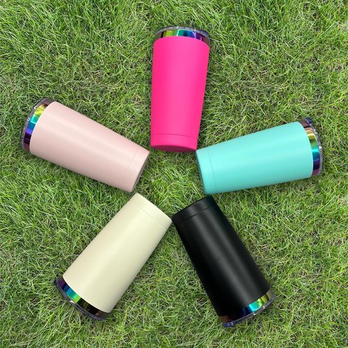 20 oz Tumbler Bulk with Lid and Straw Double Wall Vacuum Insulated Travel Coffee Mug Powder Coated Cup for Hot and Iced Drinks (Black,12 pack)