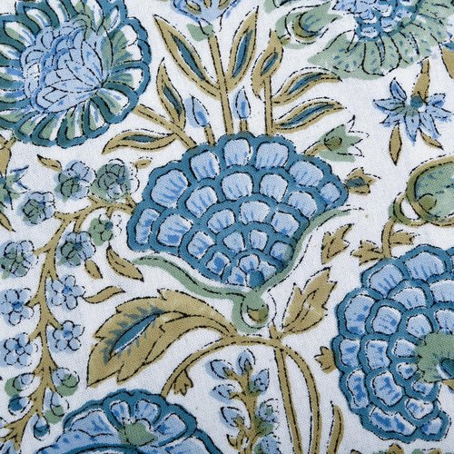 Ridhi Block Print Asparagus Green 36"x14" Set 1-100% Cotton Ruffle Lumbar Sham Cover Boho Floral Pillowcase, Farmhouse Cottagecore Bedding, Soft Decorative Cover Gift for Spring, Easter, Valentine