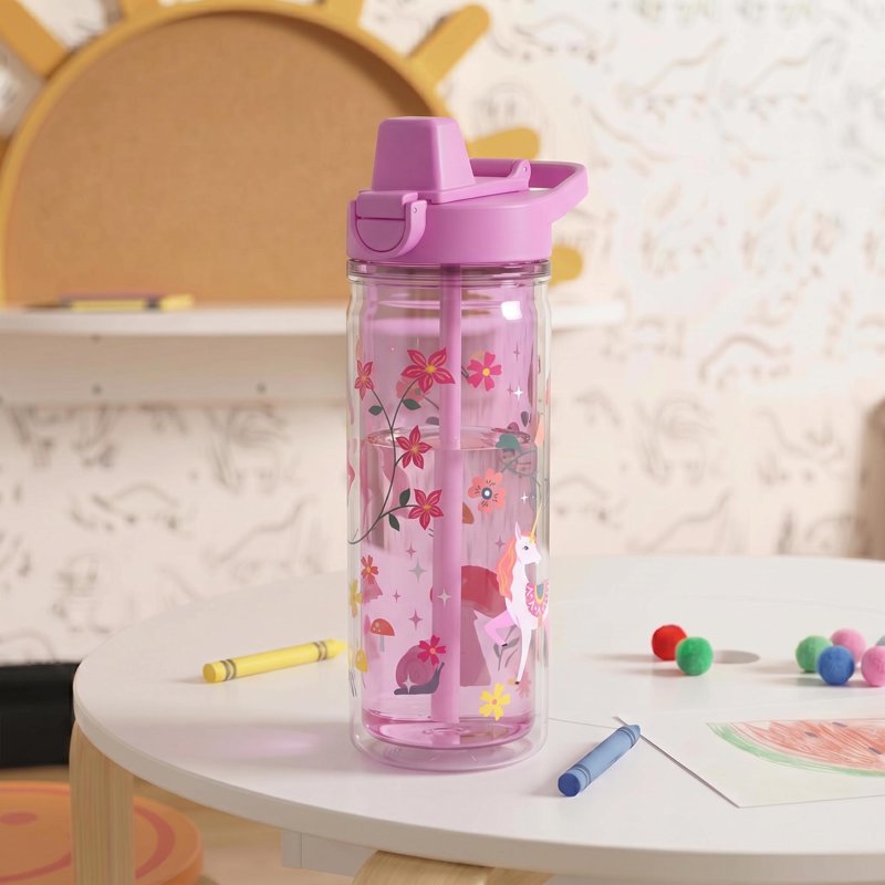 14 oz Fairy Garden Insulated Water Bottle - Unicorn