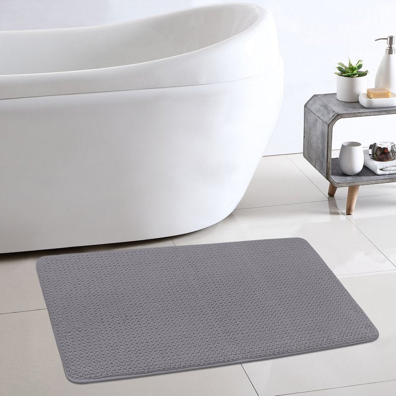 Memory Foam Bath Rug - Better Homes & Gardens Signature Soft Cotton, Gray Flannel, 20 x 34 Inches - Variation of Grey Flannel, Single