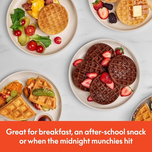 Bella Mini Waffle Maker - EverGood™ Ceramic Nonstick Coating, Cool Touch Handles, 350 Watts | Plum Color