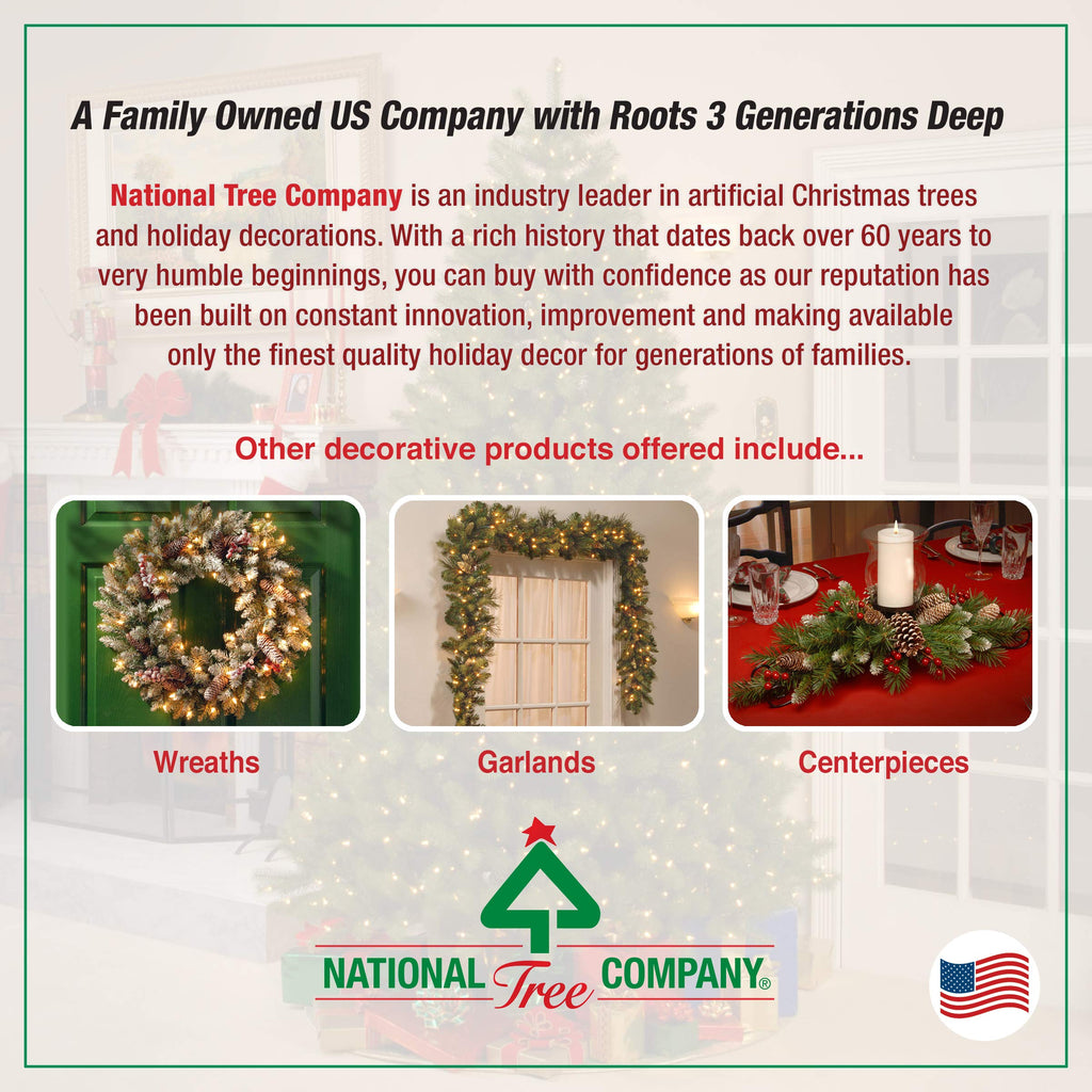 National Tree Company Pre-Lit Artificial Mini Christmas Tree, Green, Crestwood Spruce, White Lights, Decorated with Pine Cones, Berry Clusters, Frosted Branches, Includes Pot Base, 2 Feet