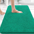 OLANLY Extra Soft Chenille Bathroom Rugs - 36x24 Quick Dry, Machine Washable, Rubber Backing | Emerald Green