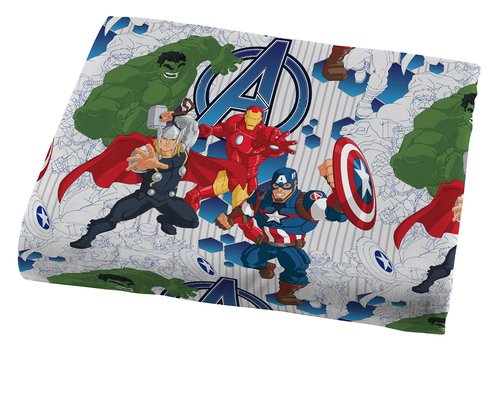 Jay Franco Kids Sheet Cartoon Set with Fitted, Flat Sheets & Pillow Cover - Ultra-Soft Bedding with Pillowcase for Room Decor, Blue - Avengers, 3 Piece Twin