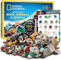 National Geographic Rock Collection Box - 300+ Gemstones, Crystals & Geodes Science Kit for Kids