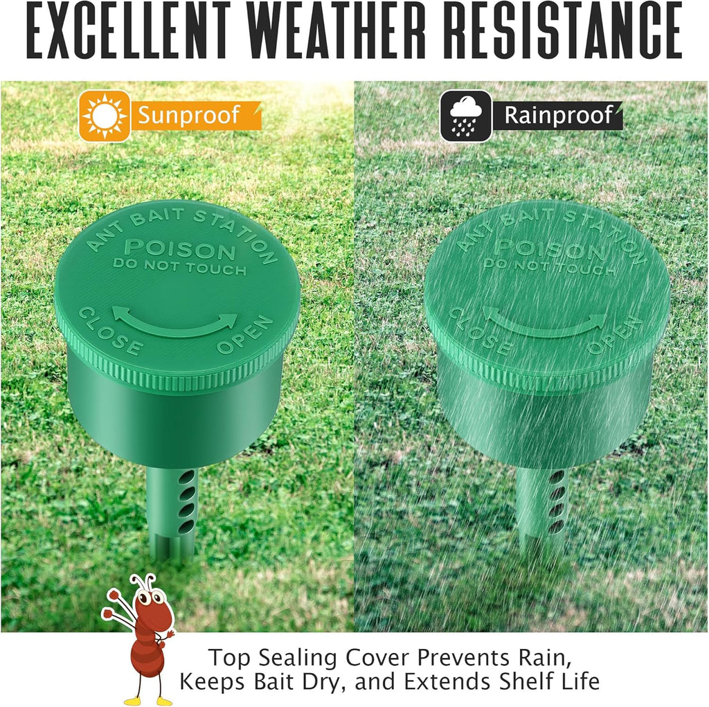 Qualirey Ant Bait Stations - Reusable Multi-Surface Ant Control for Home & Outdoor Use | 2 Pack