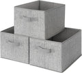 Granny Says Storage Baskets - Medium Fabric Organizers with Handles | Gray 3-Pack for Closet & Shelf Storage