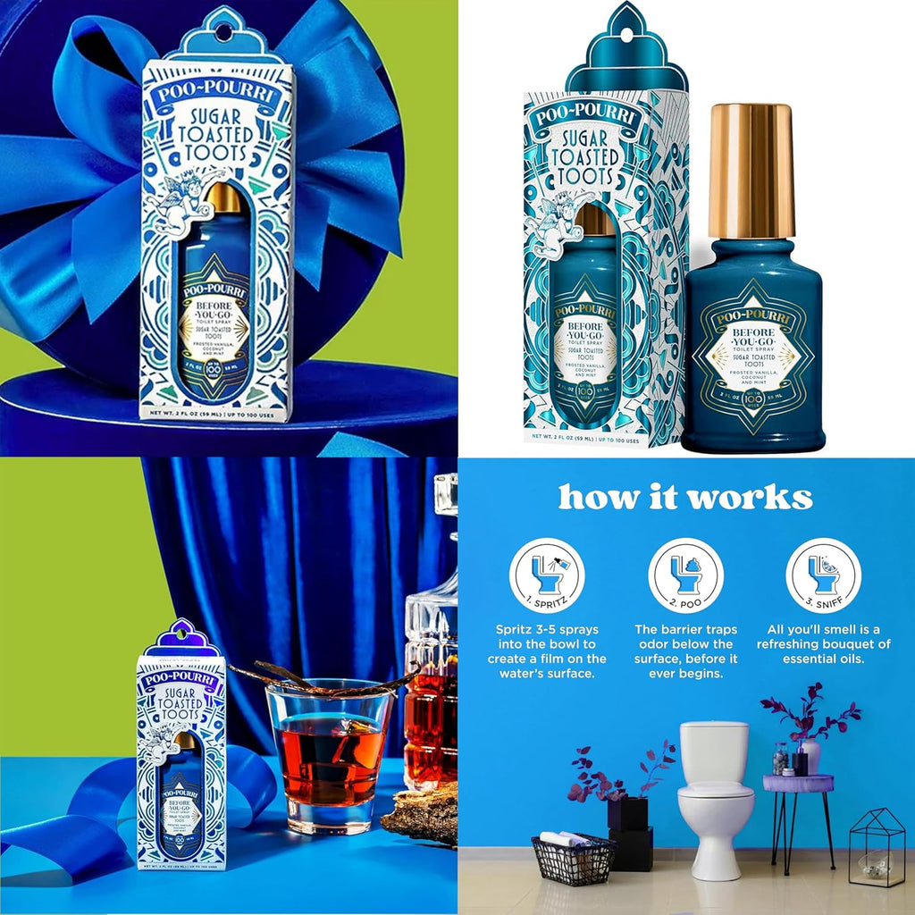Poo-Pourri Toilet Spray Variety Pack - Spring Scents, 2 Oz | Maple Pumpkin Sugar & Balsam Bum