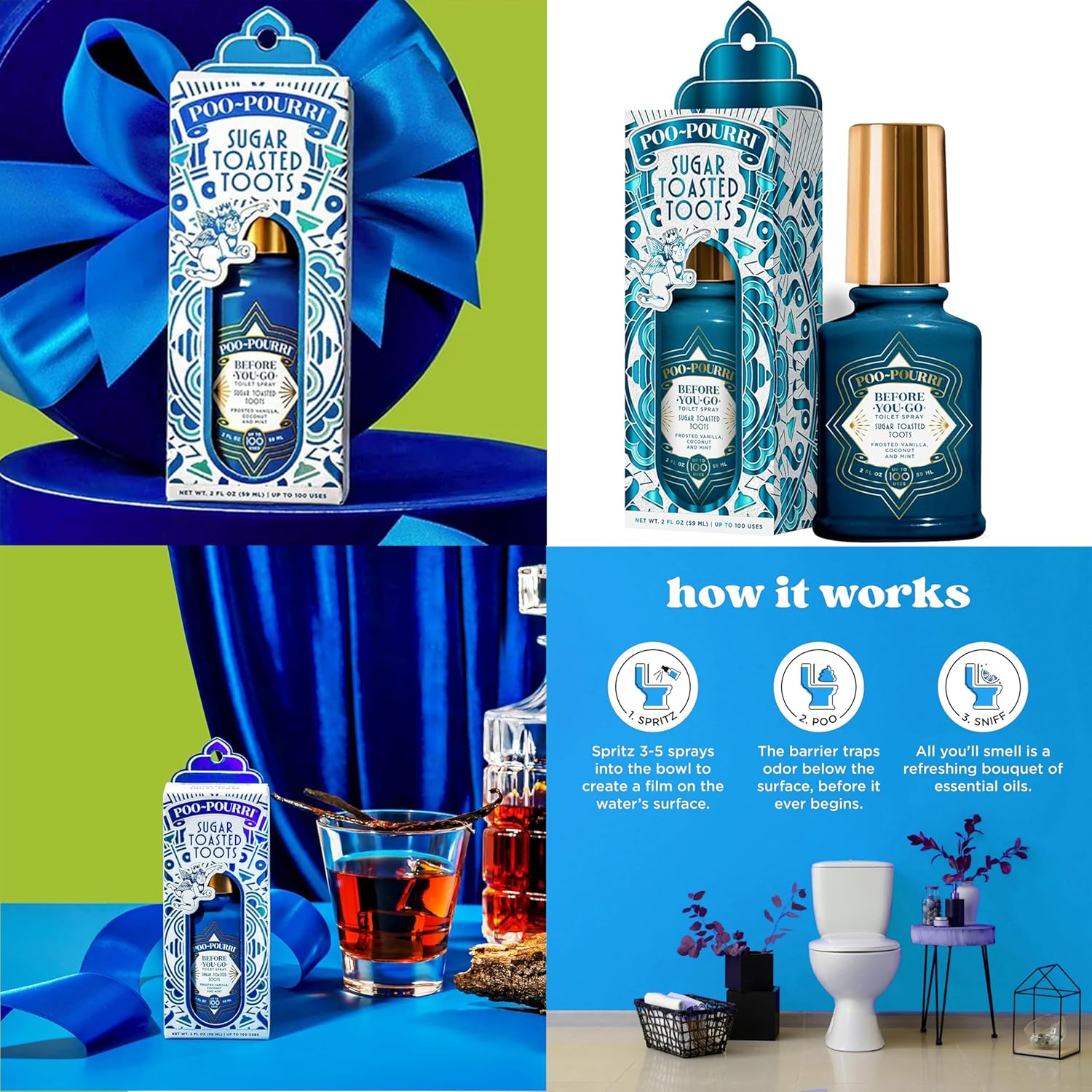 Poo-Pourri Toilet Spray Variety Pack - Spring Scents, 2 Oz | Maple Pumpkin Sugar & Balsam Bum