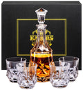 KANARS Whiskey Decanter Sets for Men, 25 Oz Liquor Decanter with 10 Oz Crystal Glasses in Luxury Box for Bourbon Scotch Rum Tequila Vodka, Whisky Gifts for Birthday New Year Father's Day