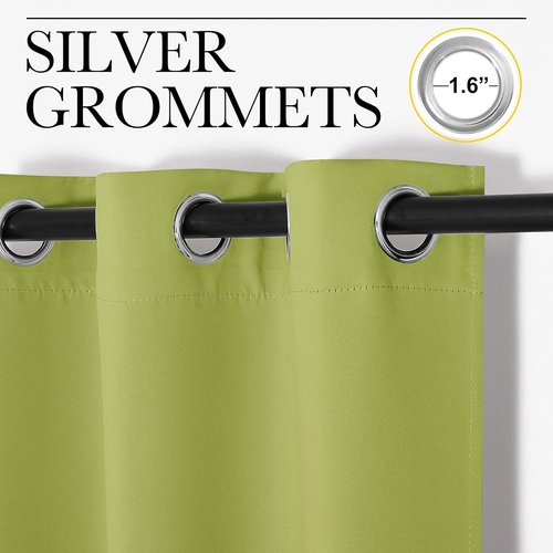 NICETOWN Blackout Curtains - Fresh Green Thermal Insulated Drapes, 96" Length, 2 Panels for Large Windows