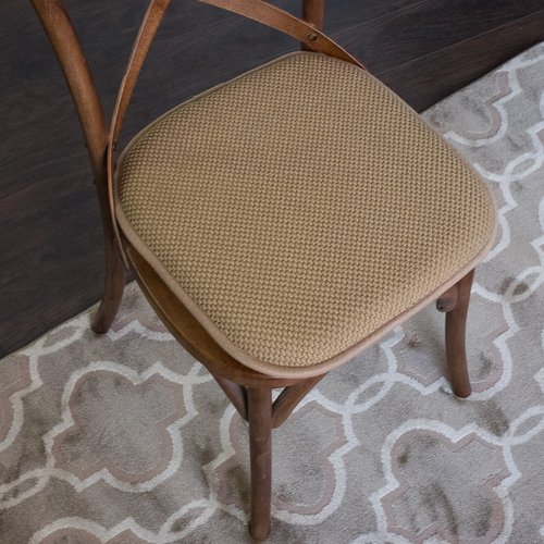 Sweet Home Collection Cushion Memory Foam Chair Pads Honeycomb Nonslip Back Seat Cover 16" x 16", Taupe (Pack of 2)