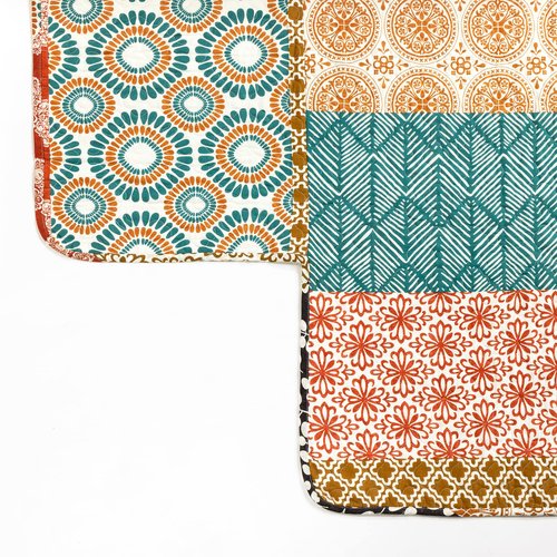 Lush Decor Bohemian Stripe Daybed Cover Set 6 Piece Set, 39" W x 75" L, Turquoise & Orange - Striped Bedding Set - Twin Quilt - Boho Decor