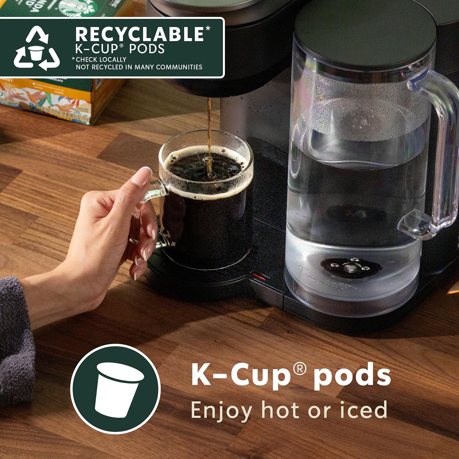 Starbucks K-Cup Coffee Pods - Medium Roast House Blend for Hot or Iced Coffee | 10 Pods