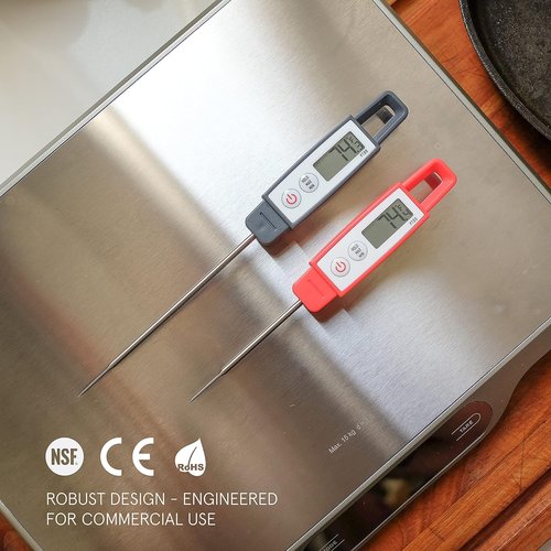 Lavatools PT09 Digital Thermometer - Super-Quick Commercial Grade for Cooking, Meat & Candy | 4.5" Probe, Splash Proof, °C/°F Toggle