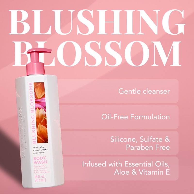 Blushing Blossoms Body Wash - 16 oz with Essential Oils