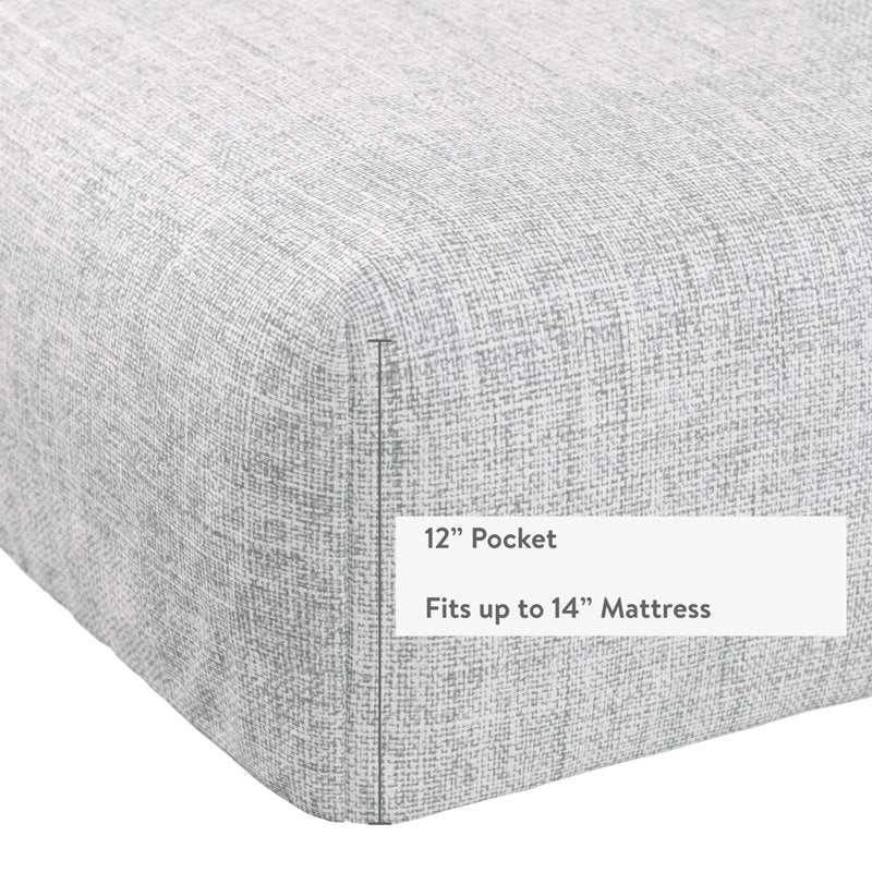 Kids Full Gray Cotton Percale Bed Sheet Set - 4 Pieces