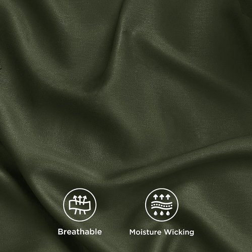 Bedsure King Size Cooling Sheets Set - Breathable Rayon from Bamboo, Soft & Silky, Deep Pocket Olive Green