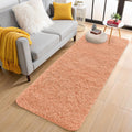 OLANLY Runner Rugs - Soft, Machine Washable Shaggy Design for Hallway & Bedroom | Muted Orange 2x8 ft