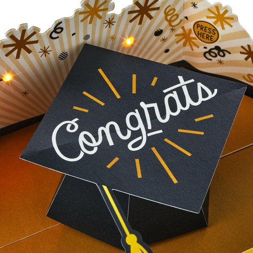 Hallmark Paper Wonder Musical Pop Up Graduation Card and Gift Card Holder (Plays Celebration)