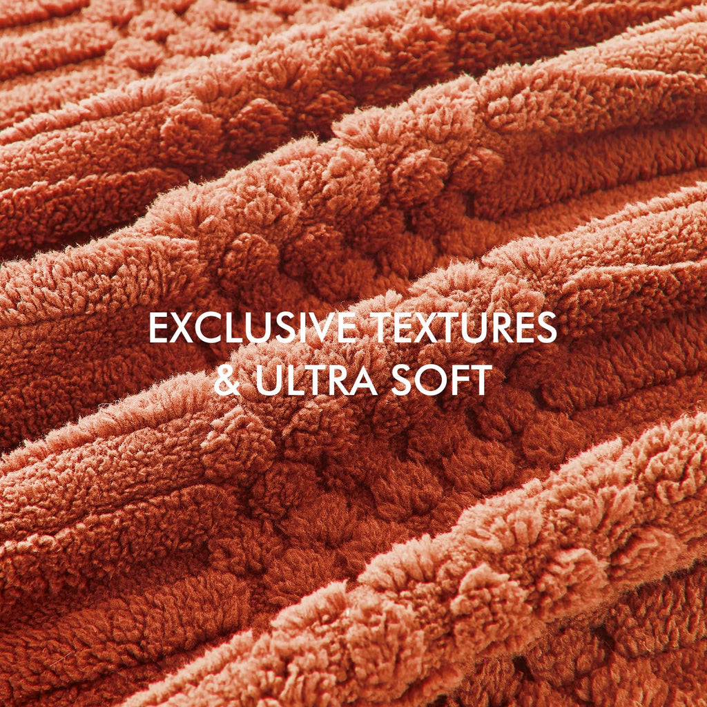 lifein Throw Blanket for Couch-Rust Boho Throw Blanket, Soft Fleece Plush Lightweight Blankets&Throws for All Seasons, Fuzzy Fall Decorative Blankets for Livingroom Bed Sofa Chair (50x60, Rust)