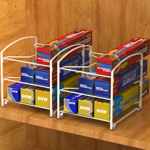 Simple Houseware Kitchen Wrap Organizer Rack, White