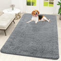 OLANLY Dog Door Mat - Absorbent Non-Slip Chenille Mat for Muddy Paws | 59x35 Inches, Grey