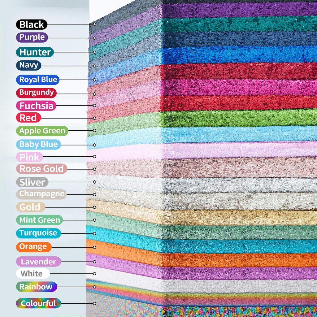 6 Packs 12 x 72 inches Black Sequin Table Runner, Glitter Runner for Birthday Party Supplies Decorations Wedding Bachelorette Holiday Celebration Bridal Shower Baby Shower