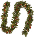 National Tree Company 9 Ft Pre-Lit Crestwood Spruce Christmas Garland | Glitter, Pinecones & 50 LED Lights