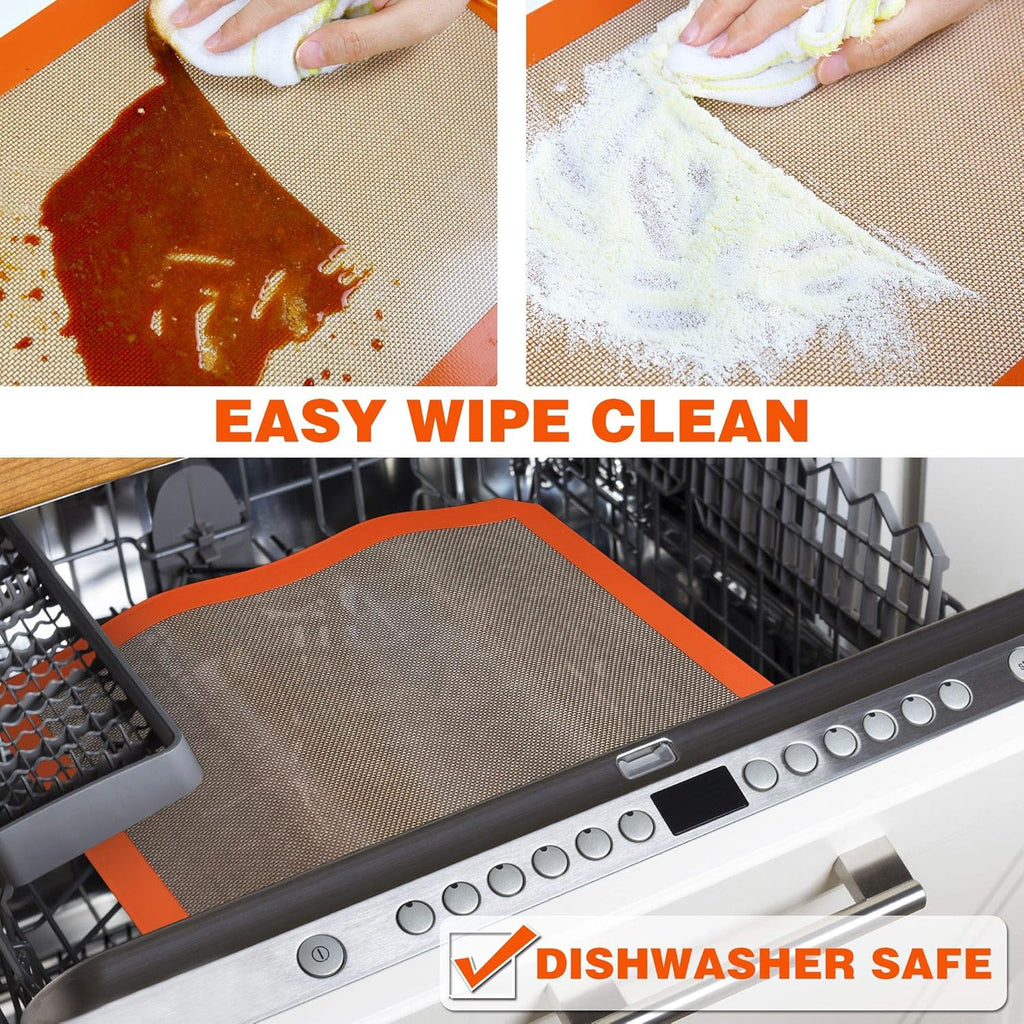 Skiennix Silicone Baking Mat - Non-Stick, Reusable Oven Liner | Set of 2 Half Sheet Mats