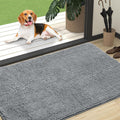 OLANLY Dog Door Mat - Absorbent Non-Slip Chenille for Muddy Paws | 47x32 Grey Indoor Entryway Carpet