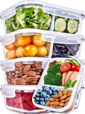 Prep Naturals Glass Meal Prep Containers - Airtight 36oz Food Storage Bowls | Dishwasher & Microwave Safe - Set of 5, Clear