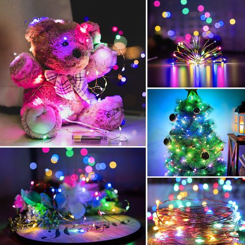 innolife 6 Pack LED Multicolor Fairy Lights Battery Operated with Remote Control & Timer, 10 Ft 30 LED Sliver Wire Twinkle Lights for Bedroom Christmas Wedding Party Indoor Outdoor Decoration