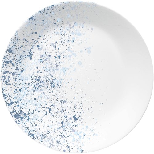 Corelle Vitrelle 18-Piece Service for 6 Dinnerware Set Triple Layer Glass and Chip Resistant, Lightweight Round Plates and Bowls Set, Indigo Speckle