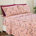 Elegant Comfort Softest and Coziest 6-Piece Sheet Set - 1500 Premium Hotel Quality Microfiber - Deep Pocket, Wrinkle Resistant 6-Piece Paisley Pattern Bed Sheet Set, King, Paisley Coral