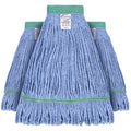 Onesimus Mop Head Replacement, Commercial Heavy Duty 16 oz 4-Ply Cotton Looped End Wet Mop Heads, Blue, with 1.25" Universal Headband for Industrial, Janitorial and Restaurant Cleaning, 3 Pack