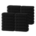Tens Towels Pack of 24 Washcloths, 12 x 12 Inches, Lighter Weight, Quick to Dry, Super Soft & Absorbent, Gentle Face Towels, Hotel Quality, Perfect for Bathroom, Gym, Spa (Black, 24 Pack)