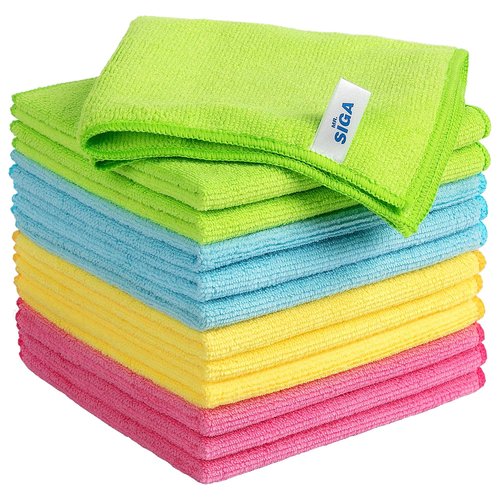 MR.SIGA Microfiber Cleaning Cloths - Pack of 12 | Ultra-Absorbent, 12.6" x 12.6" Size