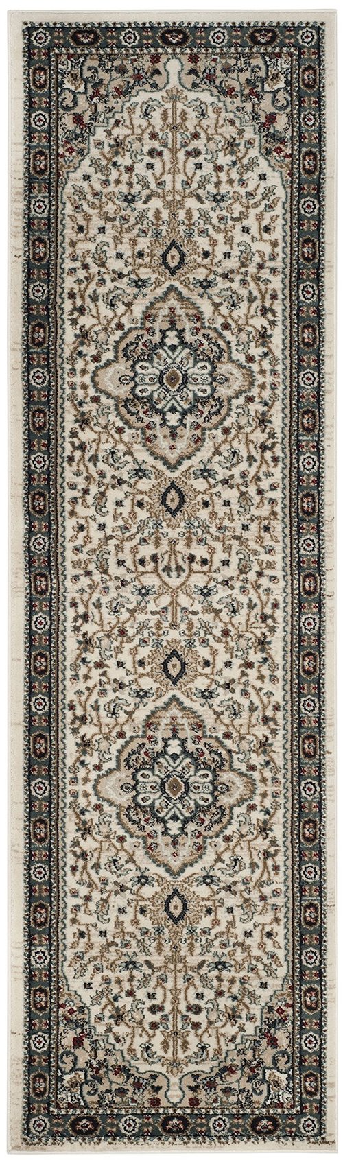 SAFAVIEH Lyndhurst Collection Runner Rug - 2'3" x 8', Cream & Beige, Traditional Oriental Design, Non-Shedding & Easy Care, Ideal for High Traffic Areas in Living Room, Bedroom (LNH338B)