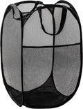 DUCOO 70L Collapsible Laundry Hamper - Foldable Mesh Basket with Side Pocket & Sturdy Handles | Black