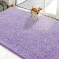 OLANLY Dog Door Mat - Absorbent Non-Slip Washable Chenille Mat for Muddy Paws | 48x30, Lavender