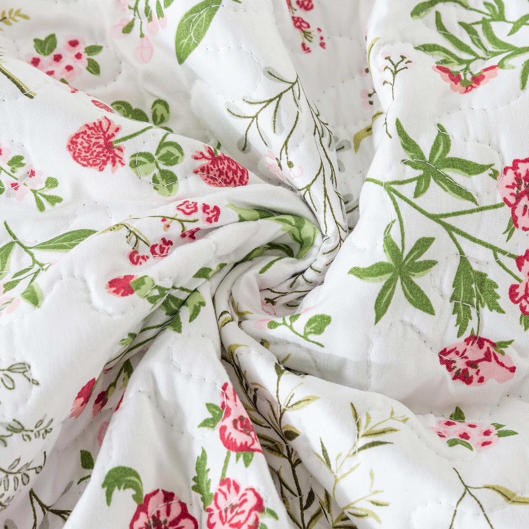 HoneiLife Queen Quilt Bedding Set - 3 Pieces Microfiber Quilt Sets Lightweight Bedspreads Reversible Coverlets Nature Bed Cover Floral Bedding Set Wildflower Quilts All Season Use
