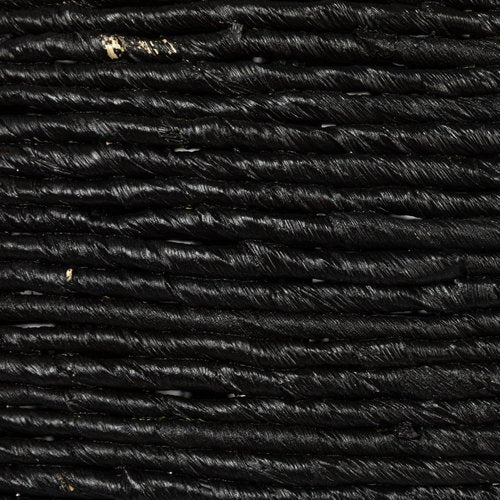 Creative Co-Op Round Handwoven Corn Rope Barrel Side Table, Black