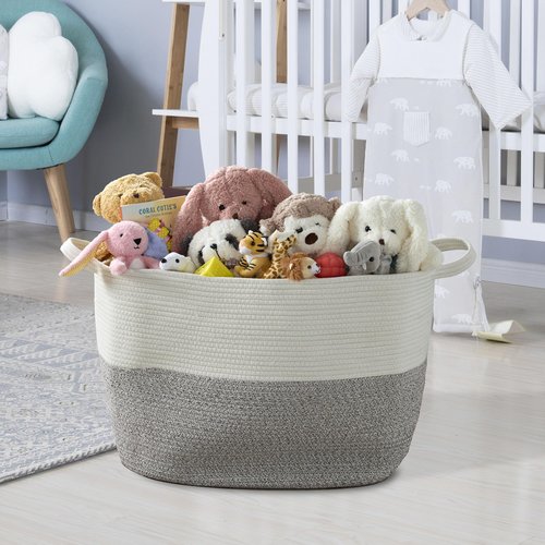 Artesa Rope Woven Laundry Storage Basket Bin, 22 Inch