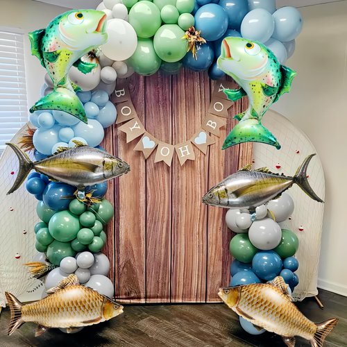 6Pcs Fish Balloons/O fishally One First Birthday/Realistic Carp Tuna Salmon Balloons/Gone Fishing Baby Shower Decorations/Let’s Go Fishing/Little Fisherman Fish Fest/Fishing Tournament Enthusiast Gift