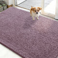 OLANLY Dog Door Mat - Absorbent Non-Slip Chenille Mat for Muddy Paws | 50x30 Deep Plum Color