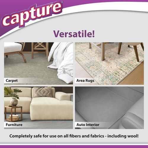 Capture Carpet Total Care Kit 250 - Home Couch and Upholstery, Car Rug, Dogs & Cats Pet Carpet Cleaner Solution - Strength Odor Eliminator, Stains Spot Remover, Non Liquid & No Harsh Chemical