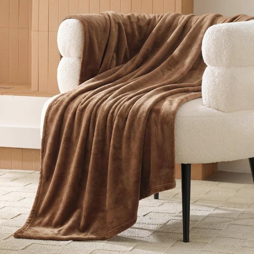 Bedsure GentleSoft Fleece Blanket - Lightweight Plush Cozy Twin Size Blanket in Orange, 60x80 Inches