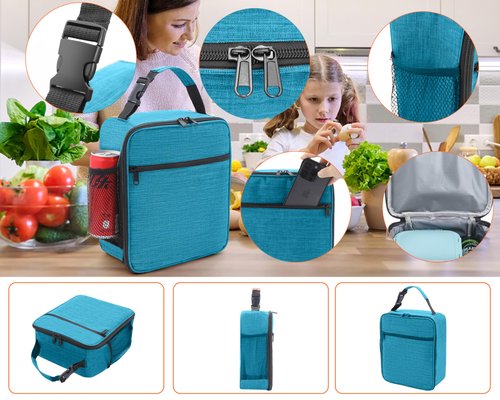 ZM-YOUTOO Lunch Box for Men - Reusable Lunch Bag Men Adult Women- Insulated Small LunchBox (Azure)